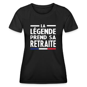 La Légende Prend Sa Retraite - T-shirt sport Femme - noir - Devant - AI Model Female 172 light (172cm)