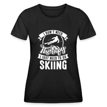 Therapy Skiing - Women's Functional T-Shirt - black - Front - AI Model Female 172 light (172cm)