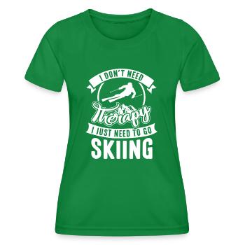 Therapie Skifahren - Frauen Funktions-T-Shirt - Kelly Green - Vorne - AI Model Female 172 dark (172cm)