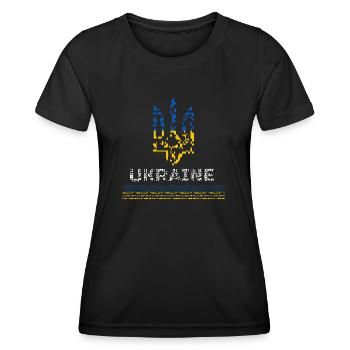 Ukraine - T-shirt sport Femme - noir - Devant - AI Model Female 172 light (172cm)