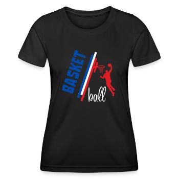 Basketball Bleu Blanc Rouge France - T-shirt sport Femme - noir - Devant - AI Model Female 172 light (172cm)
