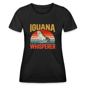 Leguan Eidechse Reptil Herpetologe - Frauen Funktions-T-Shirt - Schwarz - Vorne - AI Model Female 172 light (172cm)