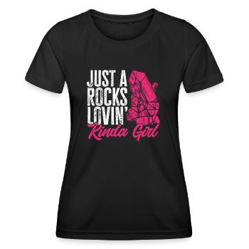 Rockhound Geology Rock Collecting Stone Collectors - Women's Functional T-Shirt - black - Front - AI Model Female 172 light (172cm)