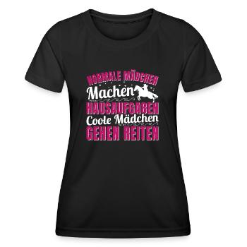 Reiterin Pferdemädchen Pferde - Frauen Funktions-T-Shirt - Schwarz - Vorne - AI Model Female 172 light (172cm)
