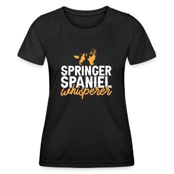 English Springer Spaniel Dog - Women's Functional T-Shirt - black - Front - AI Model Female 172 light (172cm)