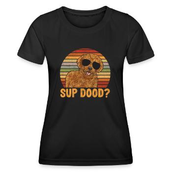Labradoodle Hund - Frauen Funktions-T-Shirt - Schwarz - Vorne - AI Model Female 172 light (172cm)