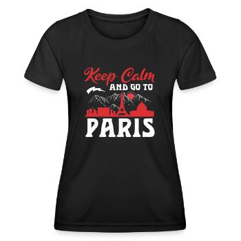 RESTEZ CALME ET PARTEZ À PARIS - T-shirt sport Femme - noir - Devant - AI Model Female 172 light (172cm)