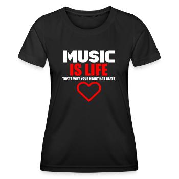life music logo - Women's Functional T-Shirt - black - Front - AI Model Female 172 light (172cm)