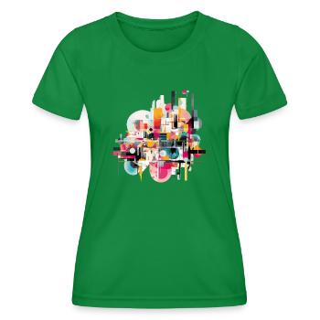 Urban abstraction - Women's Functional T-Shirt - kelly green - Front - AI Model Female 172 dark (172cm)