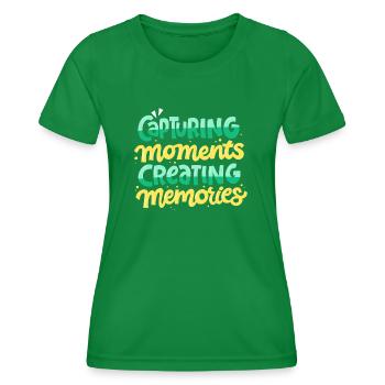 Capture de moments Appareil photo - T-shirt sport Femme - vert - Devant - AI Model Female 172 dark (172cm)