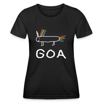 Goa Einhorn Techno - Frauen Funktions-T-Shirt - Schwarz - Vorne - AI Model Female 172 light (172cm)