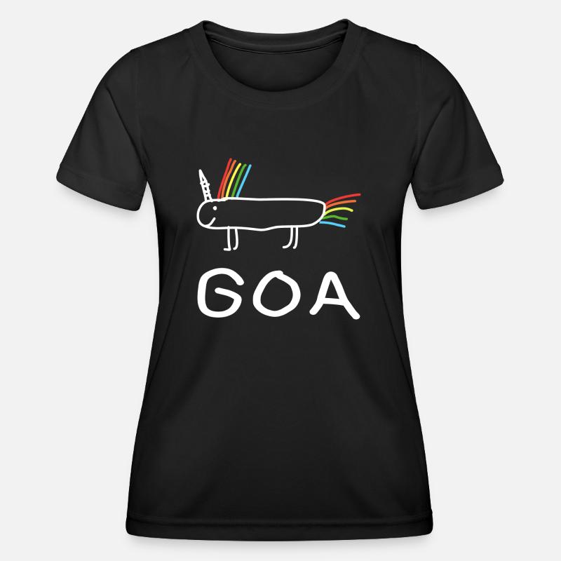 Goa Einhorn Techno - Frauen Funktions-T-Shirt - Schwarz