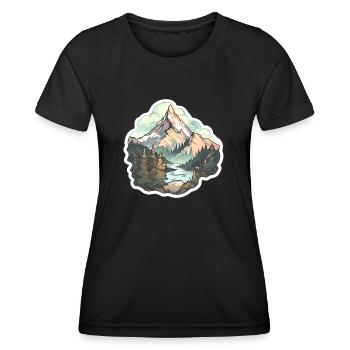 Hiking in the mountains - Women's Functional T-Shirt - black - Front - AI Model Female 172 light (172cm)