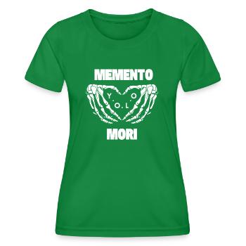 Memento Mori - YOLO - Women's Functional T-Shirt - kelly green - Front - AI Model Female 172 dark (172cm)