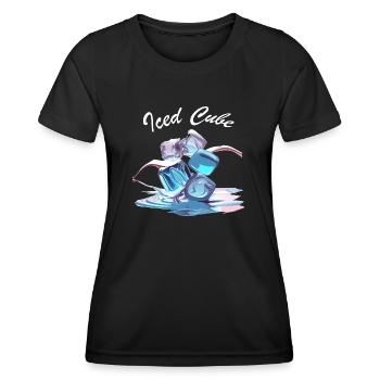 Chrom Eiswürfel - Frauen Funktions-T-Shirt - Schwarz - Vorne - AI Model Female 172 light (172cm)