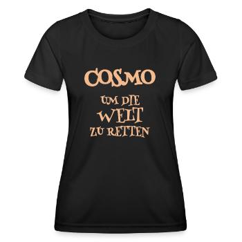 Cosmo als Helfer - Frauen Funktions-T-Shirt - Schwarz - Vorne - AI Model Female 172 light (172cm)
