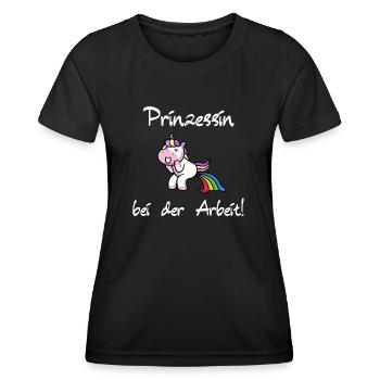 Prinzessin bei der Arbeit - Frauen Funktions-T-Shirt - Schwarz - Vorne - AI Model Female 172 light (172cm)