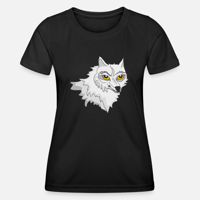 White wolf - Women's Functional T-Shirt - black