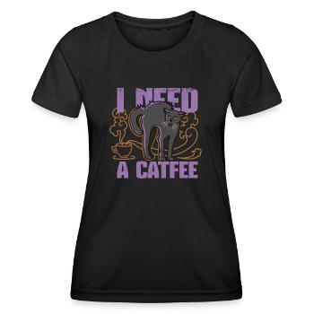Par Catfee - T-shirt sport Femme - noir - Devant - AI Model Female 172 light (172cm)