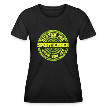L’éducation physique en tant que métier - T-shirt sport Femme - noir - Devant - AI Model Female 172 light (172cm)