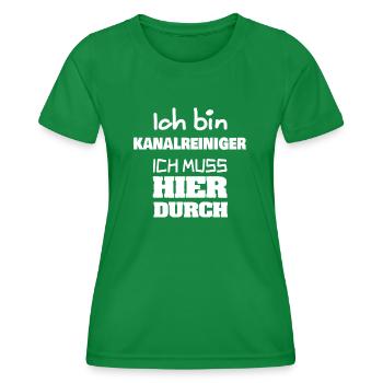 Profession : Nettoyeur d’égouts - T-shirt sport Femme - vert - Devant - AI Model Female 172 dark (172cm)