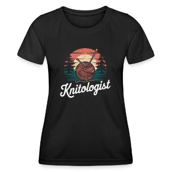 Passion for knitting - Women's Functional T-Shirt - black - Front - AI Model Female 172 light (172cm)