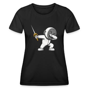 Dubbing Fechter Fechter Degen Degen Fechter Athlet - Frauen Funktions-T-Shirt - Schwarz - Vorne - AI Model Female 172 light (172cm)