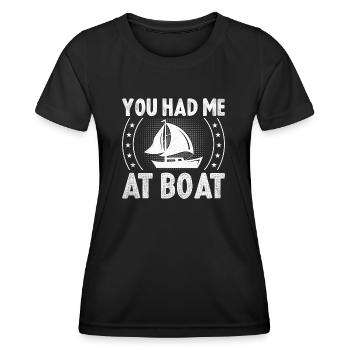 Vous m’avez eu au bateau Pédalo - T-shirt sport Femme - noir - Devant - AI Model Female 172 light (172cm)