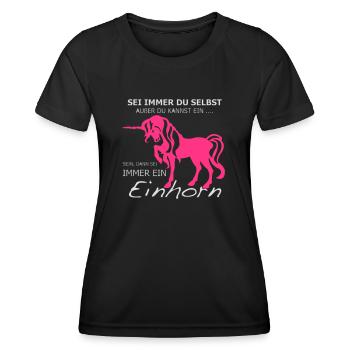 Einhorn - Frauen Funktions-T-Shirt - Schwarz - Vorne - AI Model Female 172 light (172cm)