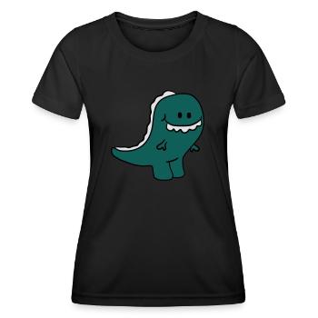 Süßer niedlicher kleiner T-Rex Kind - Frauen Funktions-T-Shirt - Schwarz - Vorne - AI Model Female 172 light (172cm)