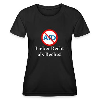 Gegen AfD! Recht statt Rechts - Frauen Funktions-T-Shirt - Schwarz - Vorne - AI Model Female 172 light (172cm)