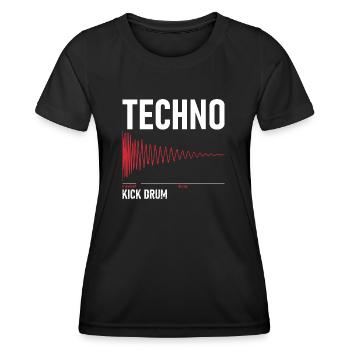 Techno - Kick Drum - Frauen Funktions-T-Shirt - Schwarz - Vorne - AI Model Female 172 light (172cm)