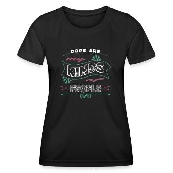 beagle dogs dogwalking animal rights activists - Frauen Funktions-T-Shirt - Schwarz - Vorne - AI Model Female 172 light (172cm)