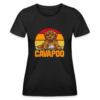 Cavapoo Cavoodle Capoodle Dog - Women's Functional T-Shirt - black - Front - AI Model Female 172 light (172cm)