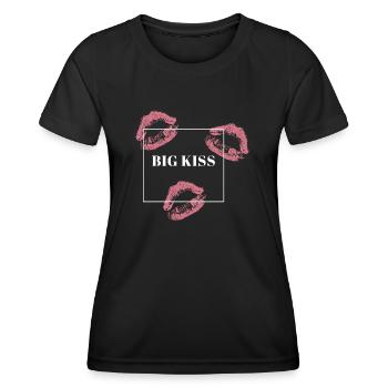 Big kiss - T-shirt sport Femme - noir - Devant - AI Model Female 172 light (172cm)