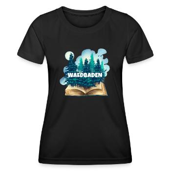 Entspannung Waldbaden Achtsamkeitstrainer Natur - Frauen Funktions-T-Shirt - Schwarz - Vorne - AI Model Female 172 light (172cm)