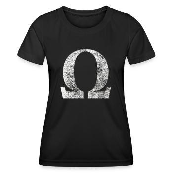 Omega-Zeichen - Frauen Funktions-T-Shirt - Schwarz - Vorne - AI Model Female 172 light (172cm)