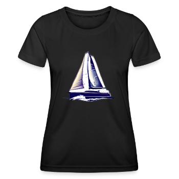 voilier voilier voilier voilier voilier voilier - T-shirt sport Femme - noir - Devant - AI Model Female 172 light (172cm)