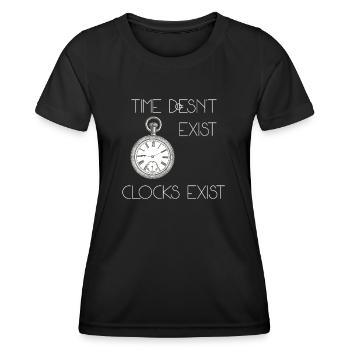 Le temps n’existe pas - T-shirt sport Femme - noir - Devant - AI Model Female 172 light (172cm)