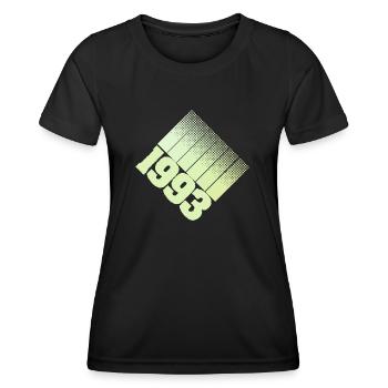 Année de jeu 1993 - T-shirt sport Femme - noir - Devant - AI Model Female 172 light (172cm)