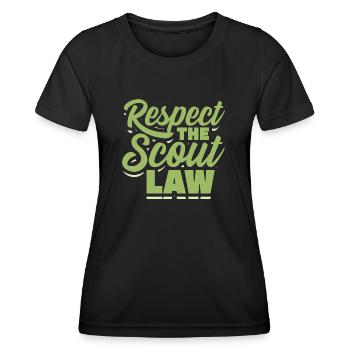 Respectez la loi scoute - T-shirt sport Femme - noir - Devant - AI Model Female 172 light (172cm)
