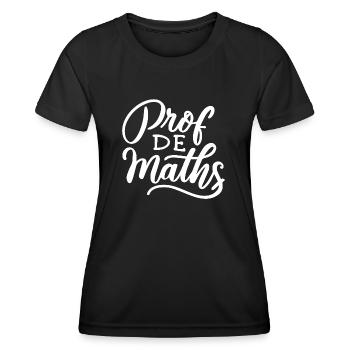 Prof de maths - T-shirt sport Femme - noir - Devant - AI Model Female 172 light (172cm)