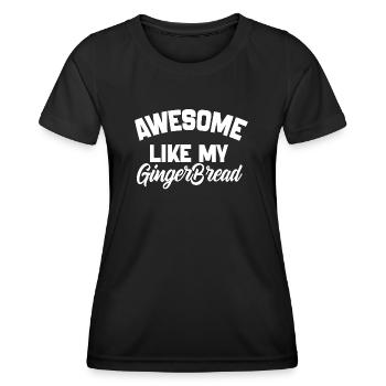 Großartig wie mein Lebkuchenmann, Lebkuchenmann - Frauen Funktions-T-Shirt - Schwarz - Vorne - AI Model Female 172 light (172cm)