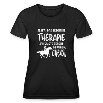Faire du cheval 1 - T-shirt sport Femme - noir - Devant - AI Model Female 172 light (172cm)