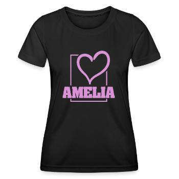 Geschenk für Amelia - Frauen Funktions-T-Shirt - Schwarz - Vorne - AI Model Female 172 light (172cm)