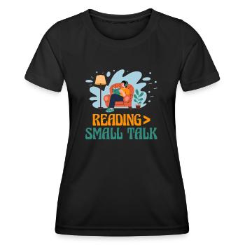 Lire des dictons pour les introvertis - T-shirt sport Femme - noir - Devant - AI Model Female 172 light (172cm)