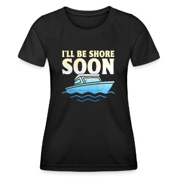 Je serai bientôt à terre Pédalo - T-shirt sport Femme - noir - Devant - AI Model Female 172 light (172cm)