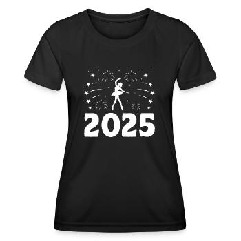 New Year Theme For Dancing Dancer Choreography - Women's Functional T-Shirt - black - Front - AI Model Female 172 light (172cm)