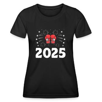 Nouvel An 2025 Boxer Sports Force Gym Athlète - T-shirt sport Femme - noir - Devant - AI Model Female 172 light (172cm)