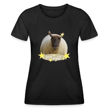 sheep good night - Frauen Funktions-T-Shirt - Schwarz - Vorne - AI Model Female 172 light (172cm)
